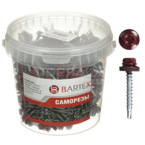 Саморез кровельный 4,8х51 мм Винно-Красный (RAL-3005) 150 шт