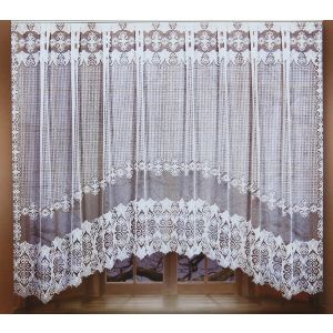 Штора кухонная 285х165 см, белый, 100% п/э, шторная лента