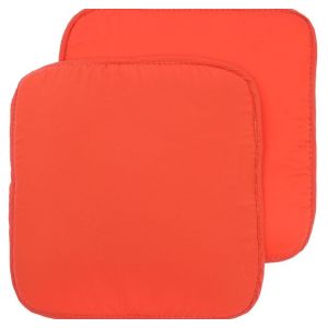 Набор подушек на стул - 2 шт., размер 34х34 см, цвет коралловый