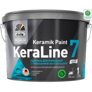 Краска для стен и потолков Dufa Premium KeraLine Keramik Paint 7 матовая белая база 9л