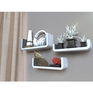 Комплект полок Италия QWERTY  цвет белый/серый 40*14*10 см 35*10*10 см 30*7*10 см