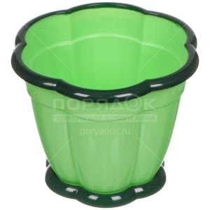 Горшок для цветов пластиковый Альтернатива М1218 Восторг зеленый, 1,5 л