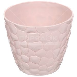 Горшок для цветов пластиковый Idea М3173 Камни чайная роза, 2.6 л, 18 см