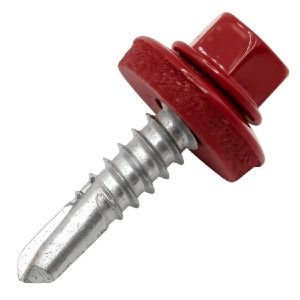 Саморез кровельный 5,5х25 мм Винно-Красный (RAL-3005) 60 шт