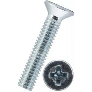 Винт потай М4 х 25 с гайкой и шайбой, цинк, в уп.10 шт