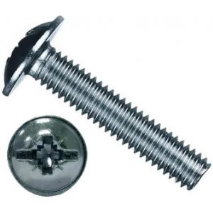 Винт мебельный М4 х 12 с прессшайбой, цинк, в уп.16 шт