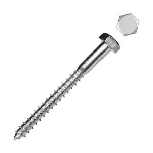 Шуруп для крепления лаг и реек 10 x 160 мм, цинк, в уп.2 шт