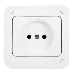Розетка встраиваемая Mimoza Makel 1СП б/з белая (керамика)