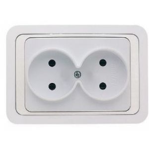 Розетка 2СП б/з белая Mimoza Makel