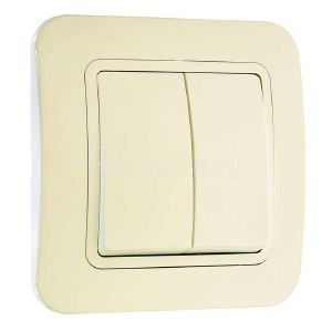 Выключатель 2СП кремовый Mimoza Makel