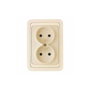 Розетка 2СП б/з кремовая Mimoza Makel
