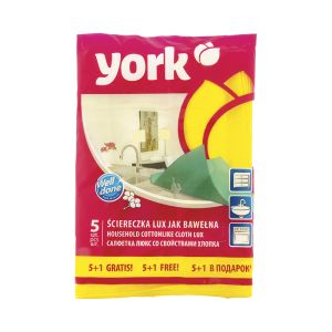 Салфетка д/уборки ЛЮКС сверхвлаговпитывающая упак.5+1 шт. YORK 2033
