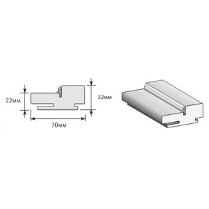 Коробка дверная экошпон White Dreamline 2070х70х32 телескопическая