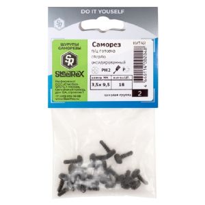 Саморез для крепл.профилей 3,5 х 11 мм сверло, полуцилиндр, черный, в уп.16 шт