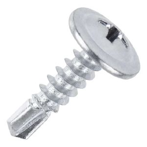 Саморез с прессшайбой 4,2 х 32 мм сверло, полусфера, цинк, в уп.150 шт