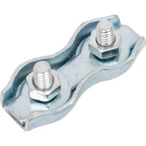 Зажим для стальных канатов двойной 3 мм цинк, в уп.2 шт