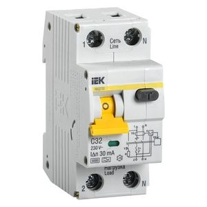 Дифавтомат 2-пол. 32А АВДТ32 30 mA ИЭК