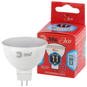 Лампа светодиодная Эра Эко GU5.3 11 Вт 4000К Софит ECO MR16-11W-840-GU5.3