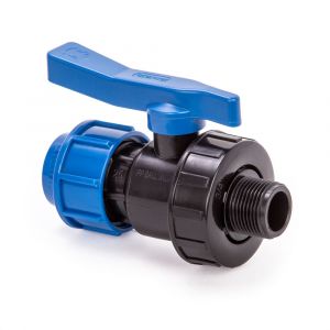 Кран ПНД шаровый компрессионный d-20 х 1/2" мм нр