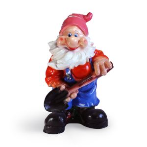 Фигура садовая гипс Гном с лопатой 41x26 см ГАРДЕНВИЛЛ