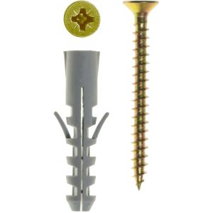 Дюбель-S с усами 12х60 мм полипропилен с шурупом 8x80, в уп.2 шт