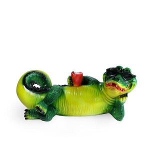Фигура садовая гипс Крокодил в очках 21x41 см ГАРДЕНВИЛЛ