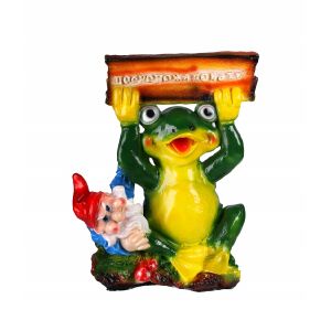 Фигура садовая гипс Лягушка Добро Пожаловать 36x30 см ГАРДЕНВИЛЛ