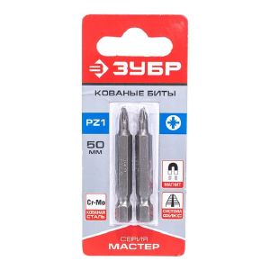 Биты ЗУБР «Мастер» кованые, хромомолибденовая сталь, тип хвостовика E 1/4