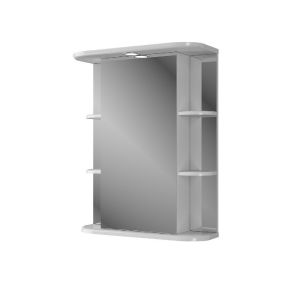 Шкаф-зеркало «Гиро» 65 (650*750*240мм) белый со светильником