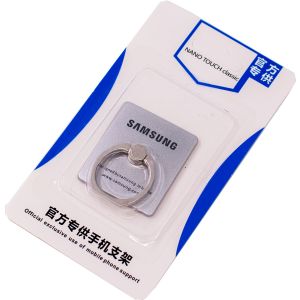 ольцо-держатель и подставка для телефона Samsung серебро*