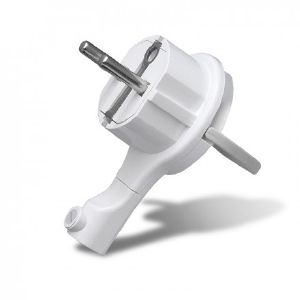 Вилка сетевая универсал невидимка, 16А, с/з прямая, белая