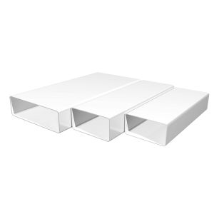 Воздуховод прямоугольный пластик 60 х120 мм 1 м Белый 612ВП10