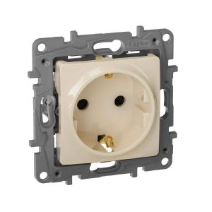 Мех. розетки 1-м СП Inspiria 16А IP20 250В 2P+E немецк. стандарт сл. кость Leg 673721