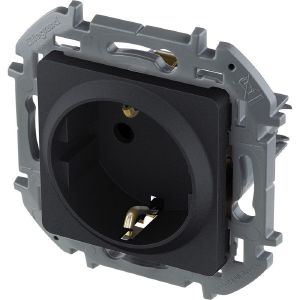 Мех. розетки 1-м СП Inspiria 16А IP20 250В 2P+E немецк. стандарт антрацит Leg 673723