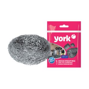 Мочалка для посуды нерж.спираль Мега YORK 0203