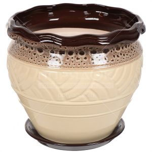 Горшок для цветов керамика 2,1 л, 17,1*14,5 см Дарья №3