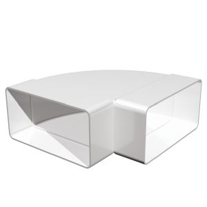 Колено вентиляционное прямоугольное горизонтальное 60 х120 мм 90° Белый 612 КГП