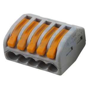 Соед.клемма WAGO 5-конт. (серая, с рычажками) 222-415 3 шт уп