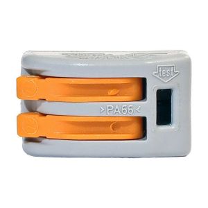 Соед.клемма WAGO 2-конт. (серая, с рычажками) 222-412 3 шт уп