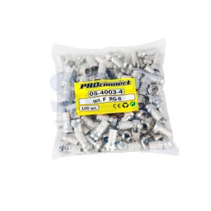 Разъем телевизионный PROconnect F-разъем RG-6 05-4003-4 2 шт уп