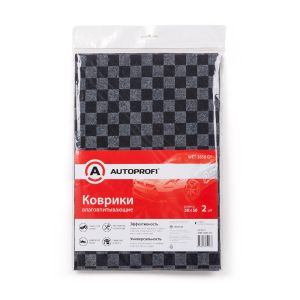 Коврики влаговпитывающие AUTOPROFI 38х50, комплект 2 шт., серый