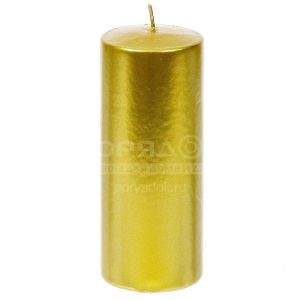 Свеча декоративная, 12х6 см, цилиндр, Evis Candles, Золотая
