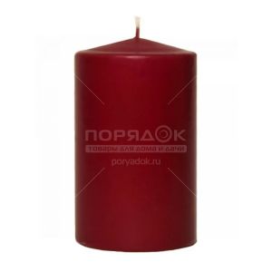 Свеча декоративная, 10х5 см, колонна, в ассортименте, Bartek Candles, Металлик бордо