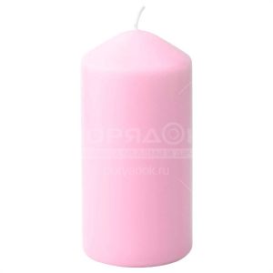 Свеча декоративная, 12х6 см, колонна, Bartek Candles, Розовая