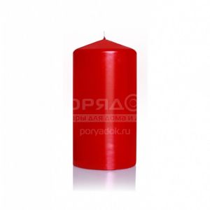Свеча декоративная, 12х6 см, колонна, Bartek Candles, Бордовая, Металлик