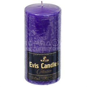 Свеча декоративная, 12х6 см, цилиндр, Evis Candles, Фиолетовая