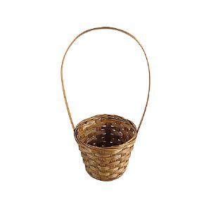 Корзина плетеная (бамбук) D13xH9,5/28 см коричневый