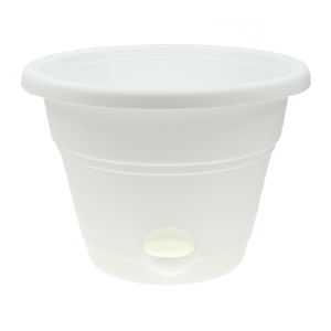 Кашпо Венеция с поддоном 18 №2 белый 2,0 л