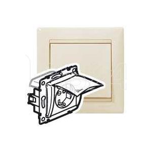 Механизм розетки 1-м СП Valena 2К+З IP44 с заземл. сл. кость (DIY-упак.) Leg 695640