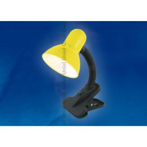 Светильник настольный Uniel TLI-222 60W Е27 на прищепке металл/пластик Желтый